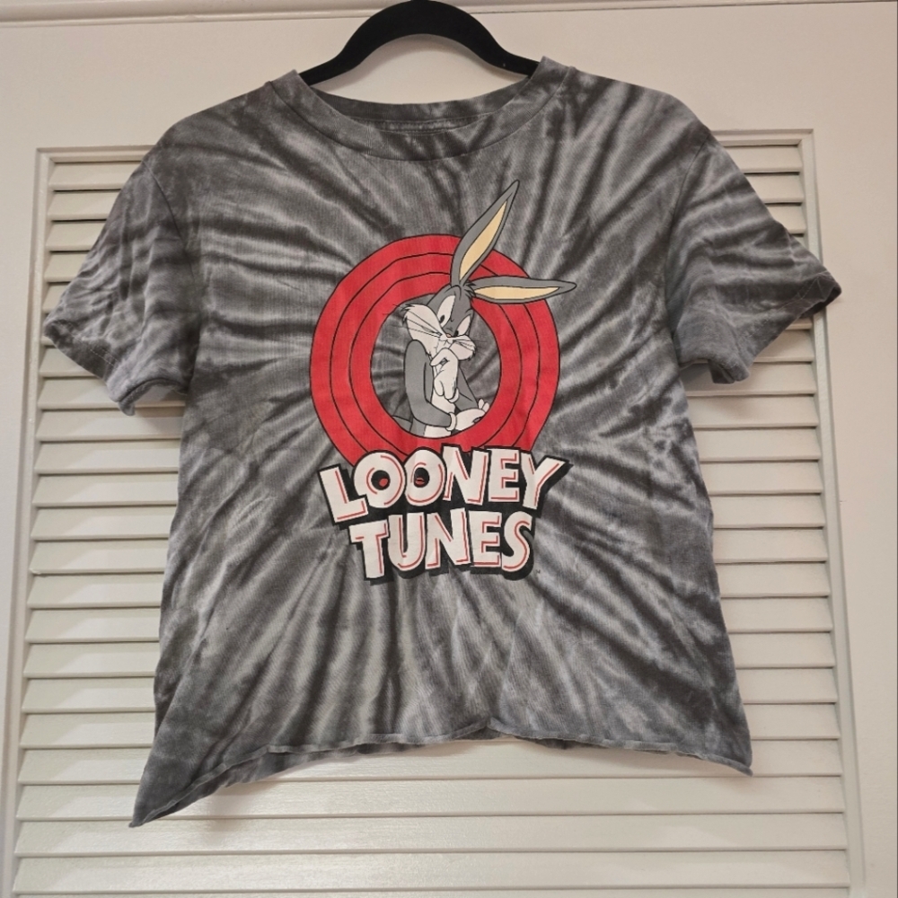 Looney Tunes - Bugs Bunny Cartoon 100% Cotton Graphic Tie-Dye Short-Sleeve Top